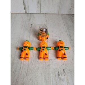 Halloween mini snowglobe pumpkin scarecrow figure set